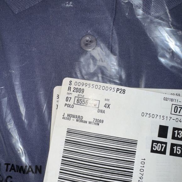 Only Necessities Women's Plus Size 4X Top Polo Navy Blue New In Package SS - Picture 2 of 4